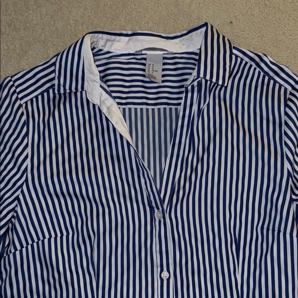 Blue Striped Women’s Dress Shirt - Picture 3 of 3